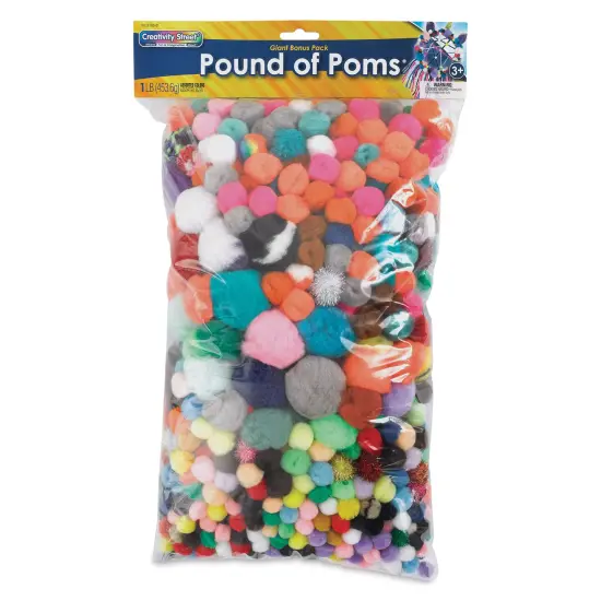Creativity Street Pom Pons Assortments - Giant Bonus Pack, Assorted Sizes, Pkg of 1200 {1}