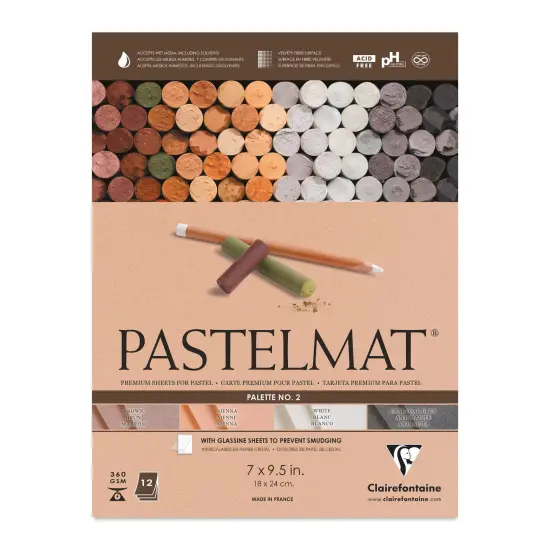 Clairefontaine Pastelmat Pad - 7" x 9-1/2", Assorted, Palette No. 2, 12 Sheets {2}