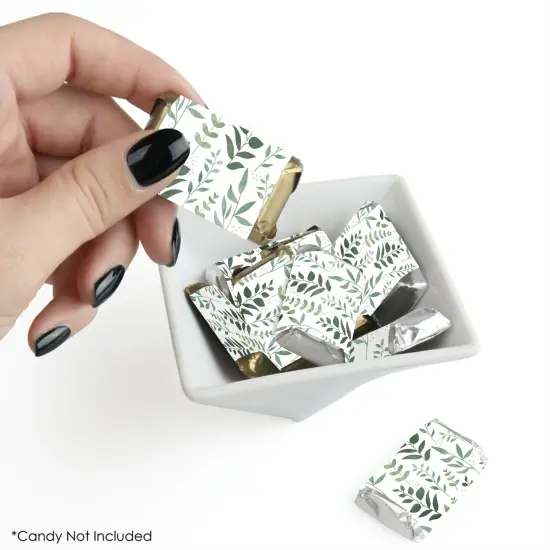 Big Dot of Happiness Boho Botanical - Mini Candy Bar Wrapper Stickers - Greenery Party Small Favors - 40 Count {3}