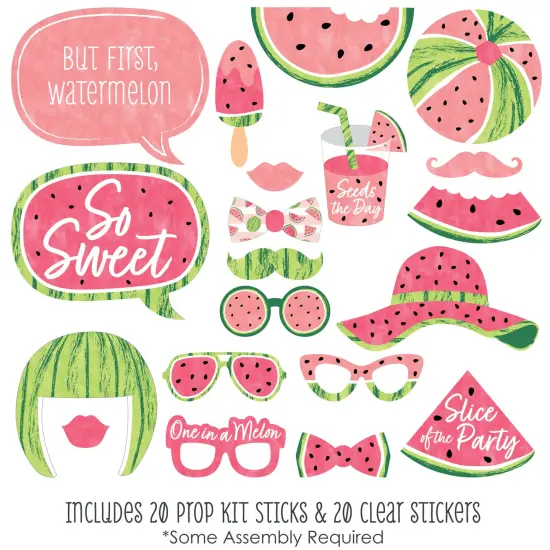 Big Dot of Happiness Sweet Watermelon - Fruit Party Photo Booth Props Kit - 20 Count {3}