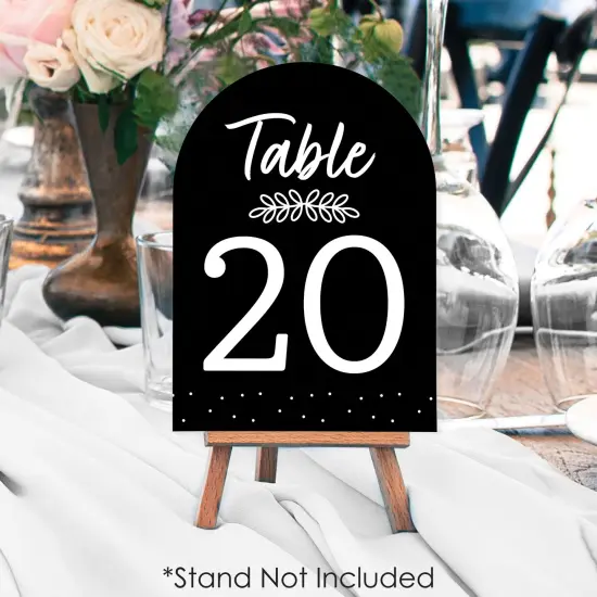 Big Dot of Happiness Mr. and Mrs. - Black and White Wedding or Bridal Shower Double-Sided 5 x 7 inches Cards - Table Numbers - 1-20 {4}