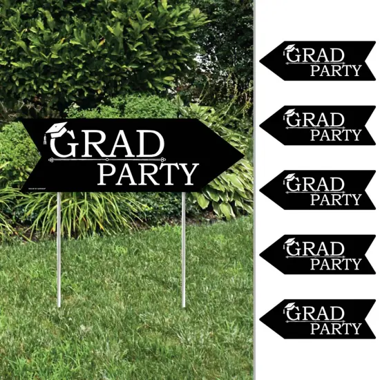 Big Dot of Happiness Graduation Cheers - Arrow Graduation Party Direction Signs - Double Sided Outdoor Yard Signs - Set of 6 {1}