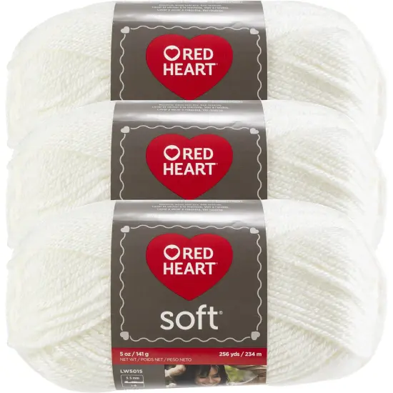 Multipack of 03 - Red Heart Soft Yarn-White {1}