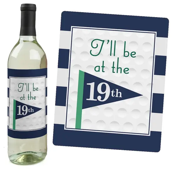 Big Dot of Happiness Par-Tee Time - Golf - Birthday or Retirement Party Birthday Party Gift for Women and Men - Wine Bottle Label Stickers - Set of 4 {7}