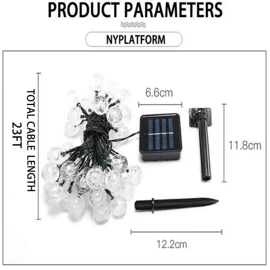 Waterproof Solar Powered String Lights White {2}