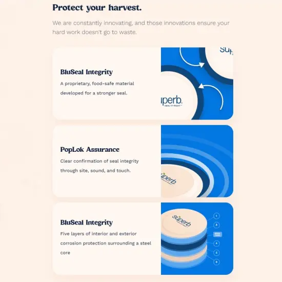 Superb Sealing Solutions Canning Lids and Bands - Mason Jar Lid Toppers Fit Ball and Kerr Jars, 3.25 inch Food Grade with Thick Seals, USA Made, 12 Count {3}