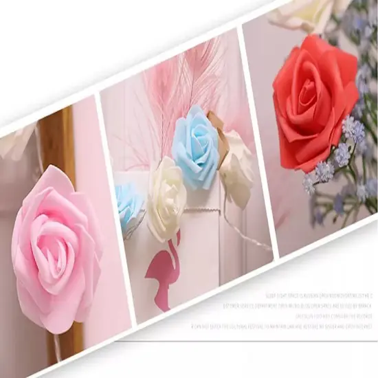 9.84 Ft 20 LED Rose Flower Lights String Battery Operated Red\ {3}