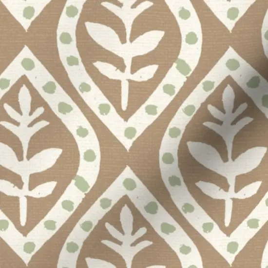 Various Fabrics by the Yard or Fat Quarter Floral Ogee Leaf Dots Botanical Traditional Block Print Grandmillenial Custom Printed Fabric by Spoonflower {7}