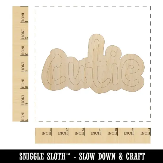 Cutie Cute Fun Text Unfinished Wood Shape Piece Cutout for DIY Craft Projects {1}