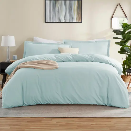 Nestl Double Brushed Microfiber Duvet Cover Set Light Blue {1}