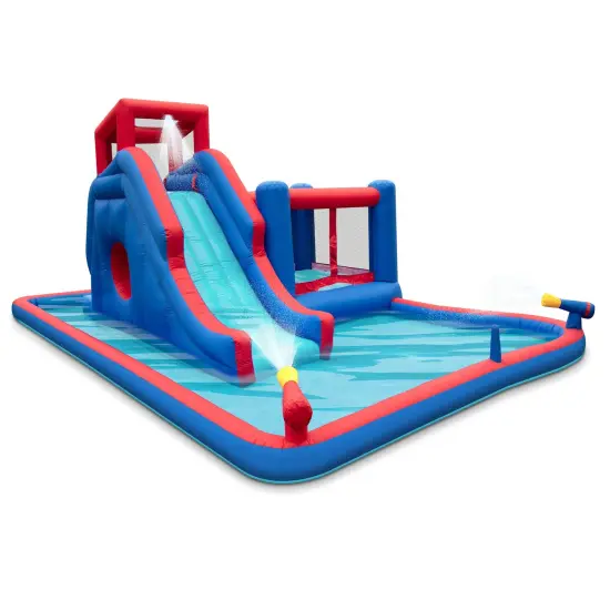 Sunny & Fun Inflatable Kids Backyard Water Park W/Slide & Bounce House {1}