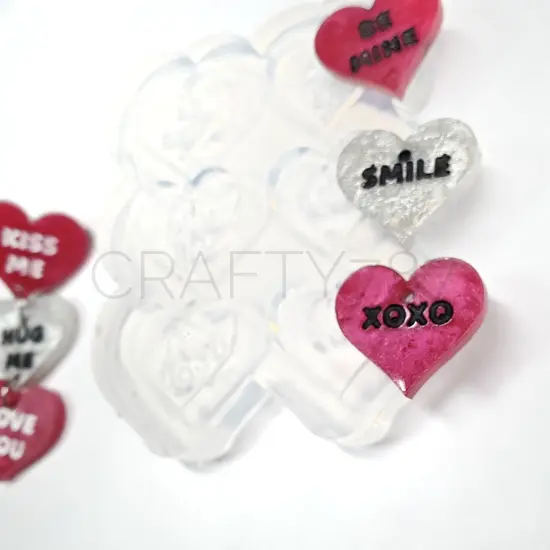 Heart Candy with Words Dangle Earring Mold (D2) {2}