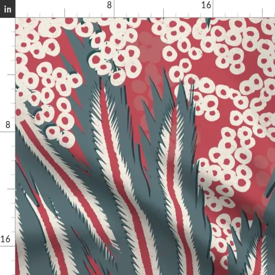 Various Fabrics by the Yard or Fat Quarter Magenta Retro Bird Feathers Abstract Animal Tropical Large Scale Custom Printed Fabric by Spoonflower {2}