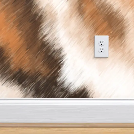 Peel & Stick Wallpaper 2FT Wide Black White Orange Animal Print Fur Calico Cat Hair Watercolor Pencil Large Scale Custom Removable Wallpaper by Spoonflower {4}