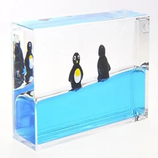 Mini Liquid Penguin Paperweight {1}
