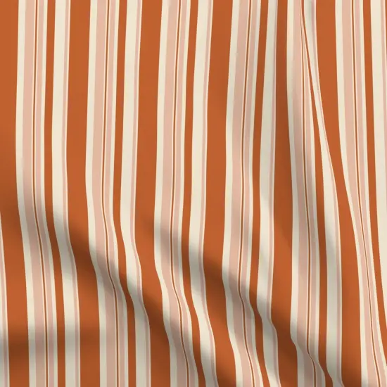 Various Fabrics by the Yard or Fat Quarter Dark Orange Victorian Stripe Cottage Peach Traditional Custom Printed Fabric by Spoonflower {5}