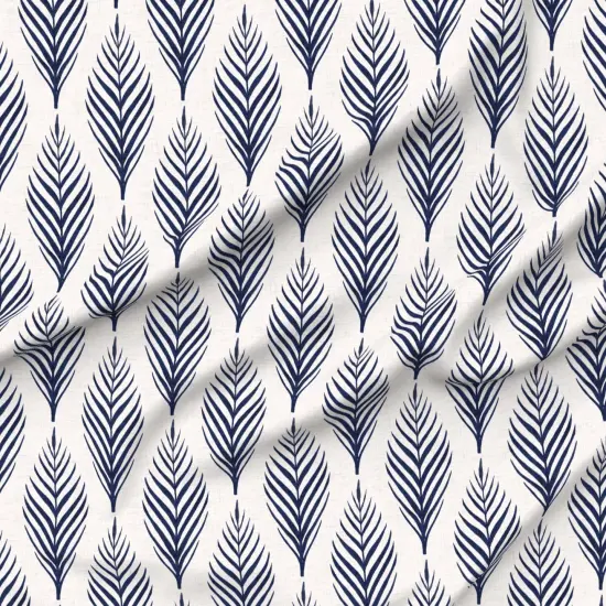 Various Fabrics by the Yard or Fat Quarter Navy Blue Floral Botanical Palm Tropical Island Dark Coastal Southern Leaf Silhouette Large Scale Custom Printed Fabric by Spoonflower {6}