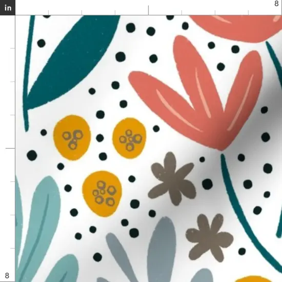 Various Fabrics by the Yard or Fat Quarter Floral Bloom Spring Flowers Flower Garden Cone Wildflowers Custom Printed Fabric by Spoonflower {4}