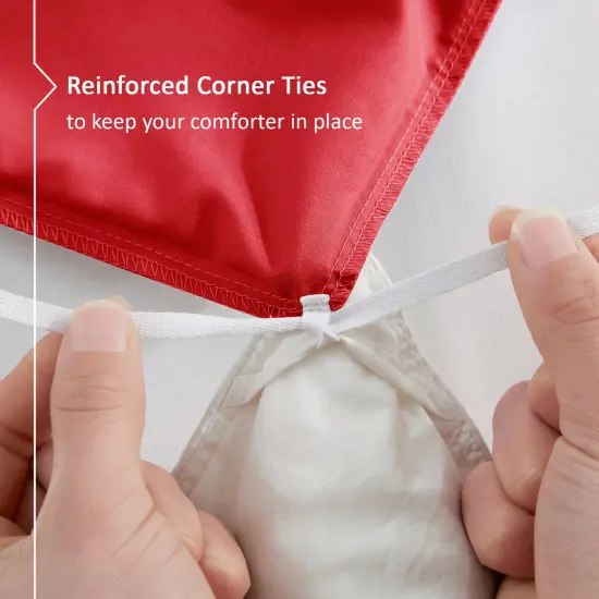 Nestl Double Brushed Microfiber Duvet Cover Set Red {5}