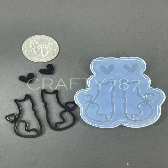 Cat Dangle Earring Silicone Mold Option 1 (D5) {4}