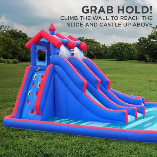 Sunny & Fun Inflatable Kids Backyard Triple Water Slide Castle Park {3}