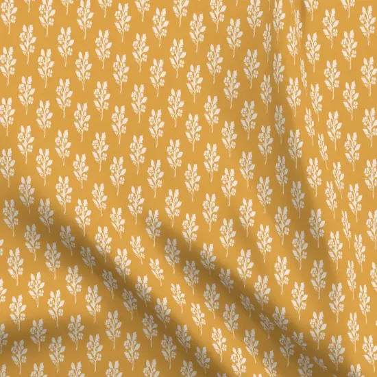 Various Fabrics by the Yard or Fat Quarter Vintage Cream Floral Sunny Yellow Orange Gold Marigold Golden Botanical Ochre Block Print Custom Printed Fabric by Spoonflower {5}