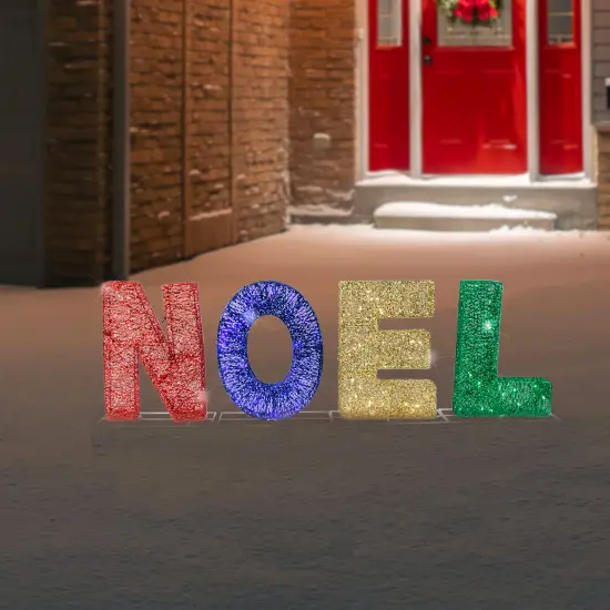 Northlight LED Lighted "Noel" Outdoor Christmas Decoration - 46" - Multicolor Red {3}