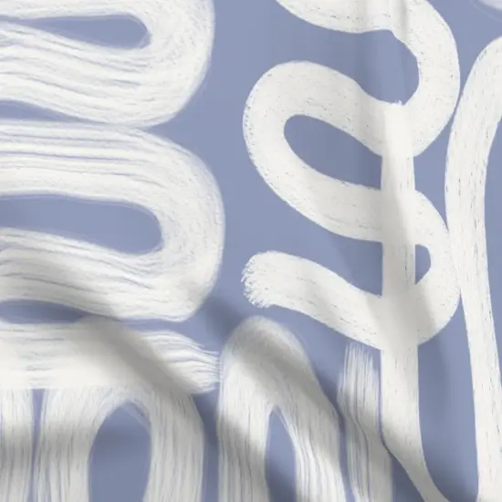 Various Fabrics by the Yard or Fat Quarter Soft Blue Squiggle Abstract Modern Design Large Scale Watercolor Paint Custom Printed Fabric by Spoonflower {5}