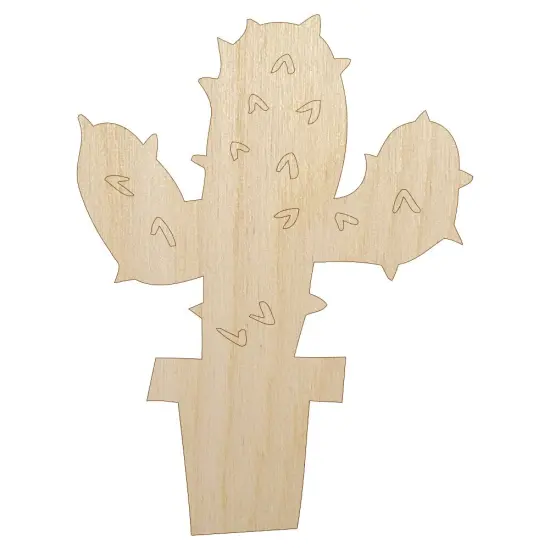 Cute Prickly Cactus Unfinished Wood Shape Piece Cutout for DIY Craft Projects {7}