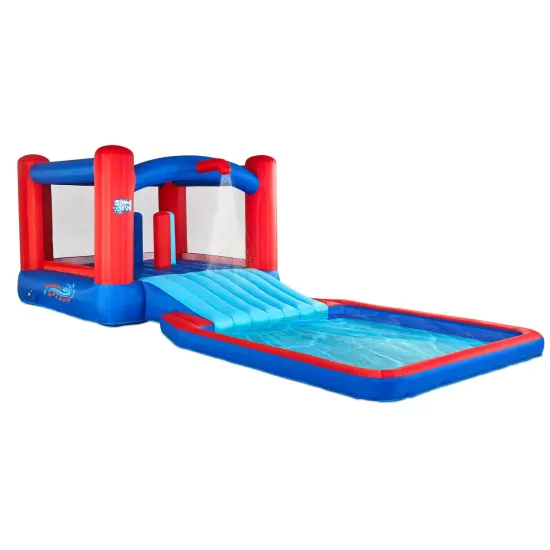 Sunny & Fun Inflatable Kids Backyard Water Slide Park & Bounce House {1}