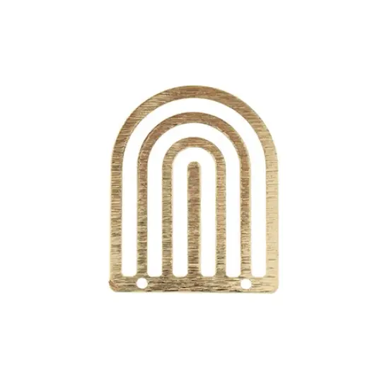 Beadwork Findings Gold Pendant Rainbow 20x25mm 4pcs {1}