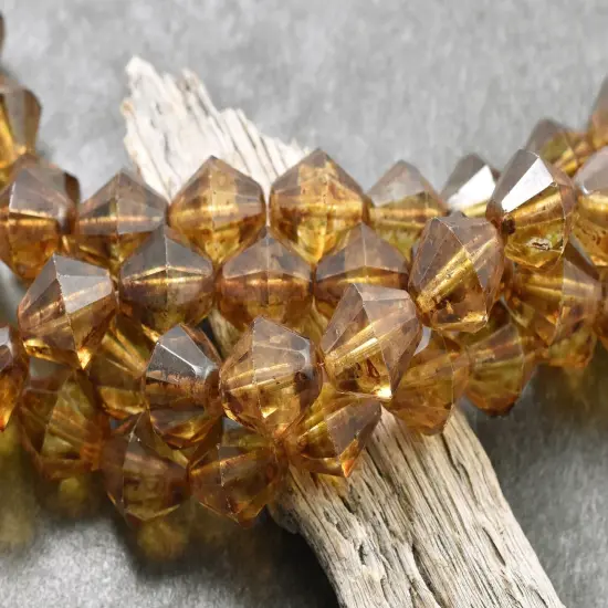 14mm Crystal Picasso Faceted Bicone Beads {5}