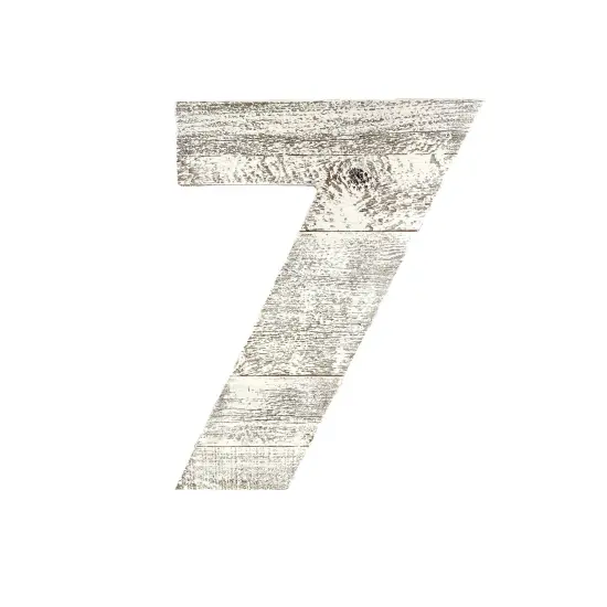 Rustic Farmhouse Large 16" White Wash Decorative Monogram Wood Number {1}