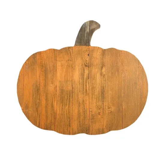 Rustic Farmhouse Fall Harvest Reclaimed Wood Pumpkin Orange {1}