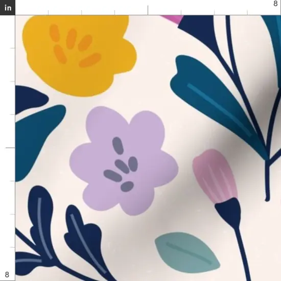 Various Fabrics by the Yard or Fat Quarter Crocus Bloom Whimsical Floral Modern Garden Botanical Purple Yellow Large Scale Custom Printed Fabric by Spoonflower {4}