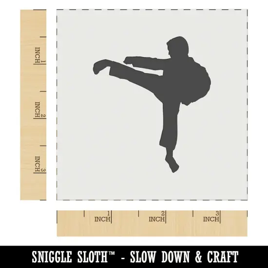 Martial Arts Karate Kick Solid Wall Cookie DIY Craft Reusable Stencil {5}