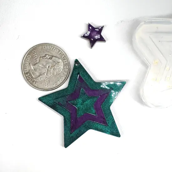 Stars 2D Dangle Earring Mold with Stars Studs (D2) {3}