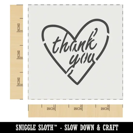 Thank You in Heart Wall Cookie DIY Craft Reusable Stencil {5}