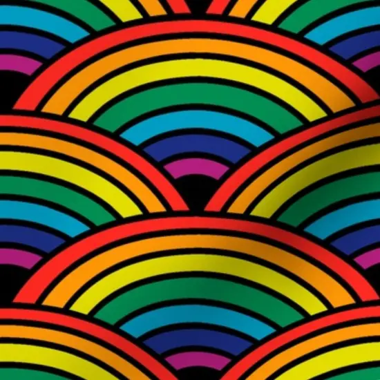 Various Fabrics by the Yard or Fat Quarter Rainbow Colorful Arches Scallop Whimsical Maximalist Custom Printed Fabric by Spoonflower {7}