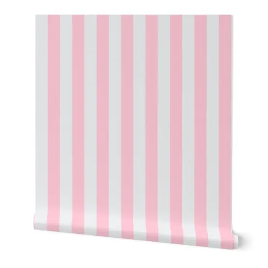 Peel & Stick Wallpaper 2FT Wide Preppy Stripe Coastal Nautical Grandmillennial Feminine Beach Custom Removable Wallpaper by Spoonflower {7}