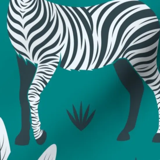 Various Fabrics by the Yard or Fat Quarter Teal Nature Animal Zebra Africa Wildlife Savanna Large Scale Safari Feathers Damask Grassland Custom Printed Fabric by Spoonflower {7}