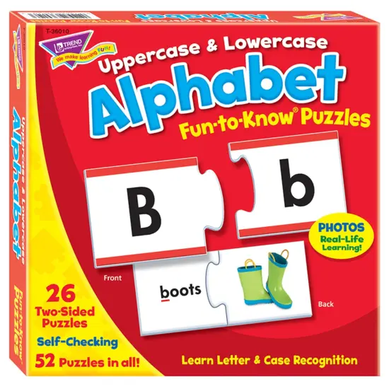 Uppercase & Lowercase Alphabet Fun-to-Know Puzzles {1}