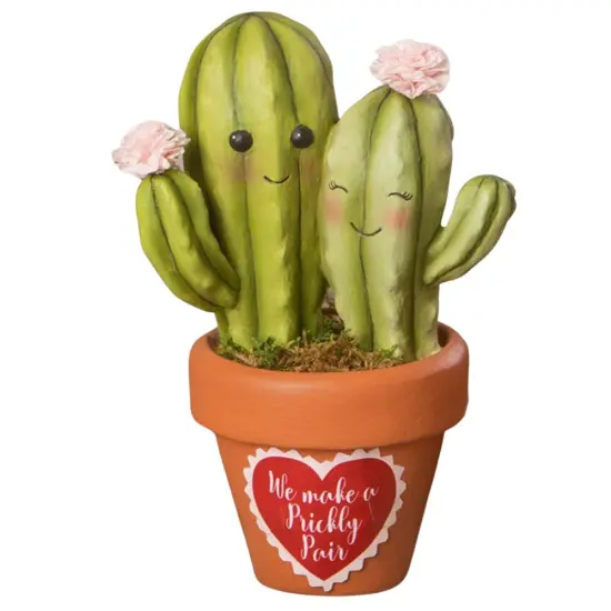 Valentine Prickly Pair Cacti 6" {1}