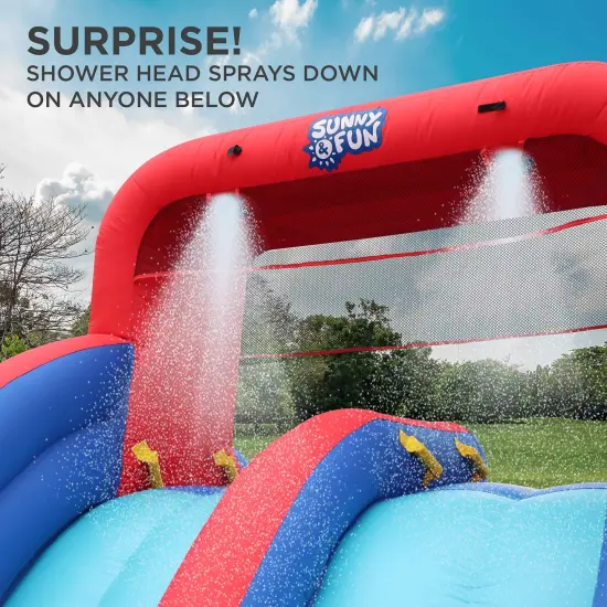 Sunny & Fun Inflatable Kids Backyard Dual Racing Water Slide Park {4}