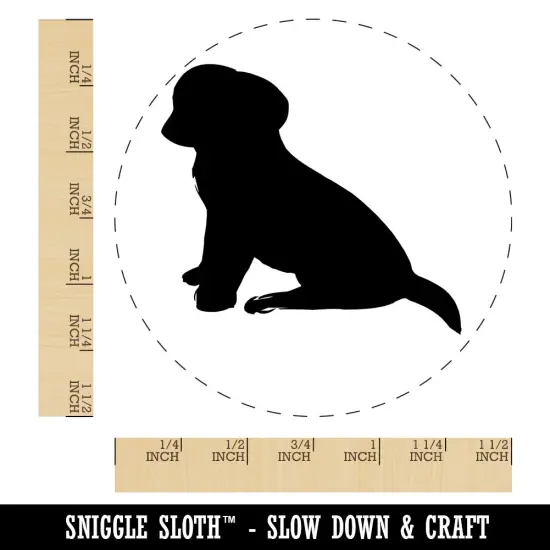 Puppy Dog Sitting Solid Self-Inking Rubber Stamp for Stamping Crafting Planners Blue {1}