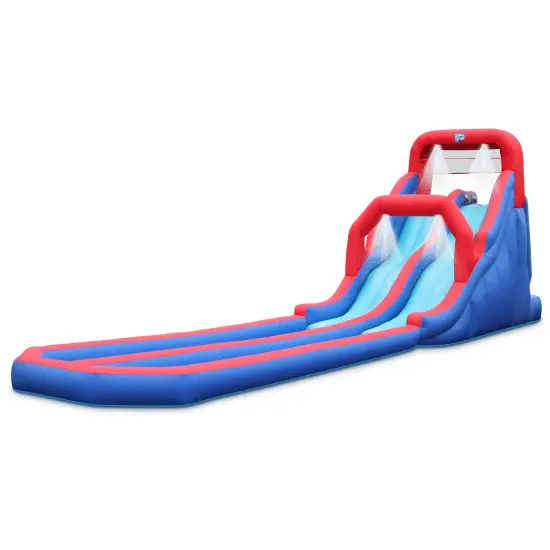 Sunny & Fun Inflatable Kids Backyard Dual Racing Water Slide Park {1}