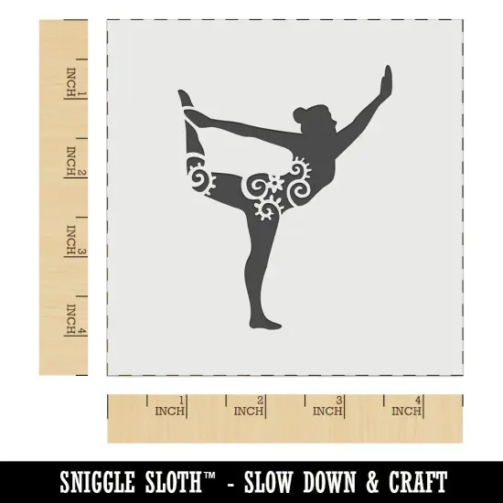 Yoga Pose Natarajasana Dancers Pose Wall Cookie DIY Craft Reusable Stencil {6}