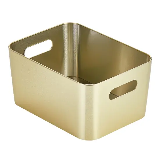 mDesign Small Metal Kitchen Storage Container Bin Basket with Handles {5}