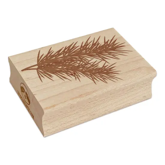 Pine Tree Branch Rectangle Rubber Stamp for Stamping Crafting {2}