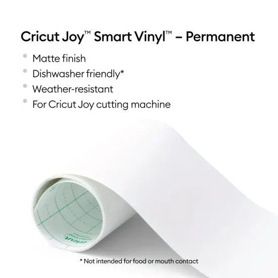 Cricut Joy Smart Vinyl - Permanent, White, 5.5 in x 10 ft(1) {2}